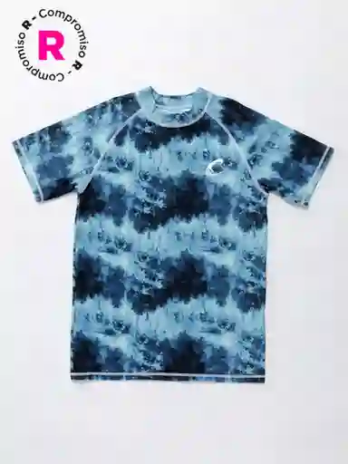 Cloudbreak Polera Manga Corta uv Print cr Marin Talla 16 V26