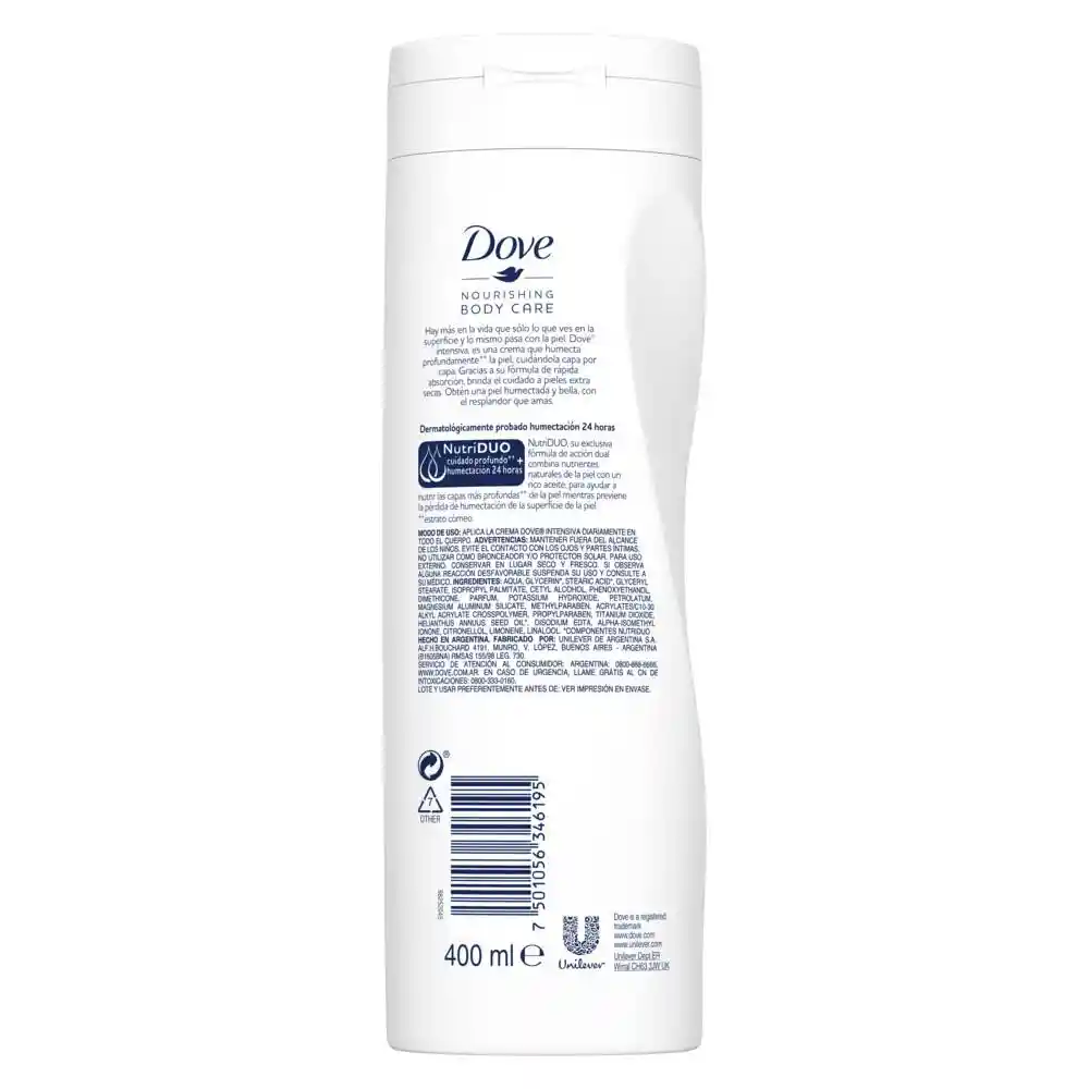 Dove Crema Corporal Nutrición Intensiva