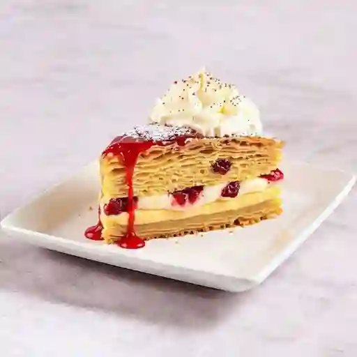 Torta milhoja frambuesa y manjar sin azu