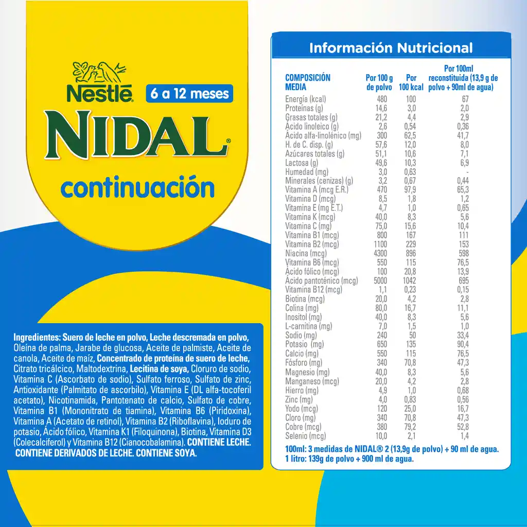 Nidal Fórmula Infantil de Continuación Etapa 2