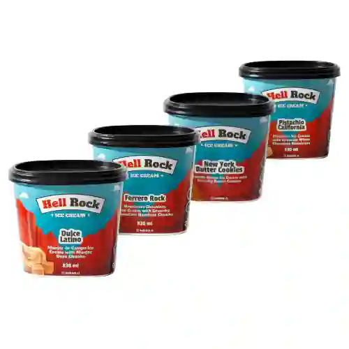 Hell Rock Pack de Helado 4 Sabores