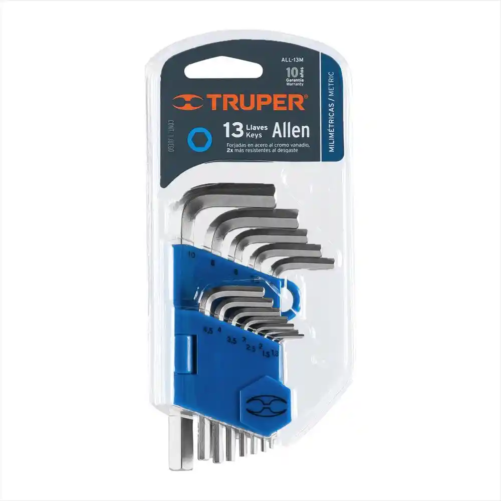 Truper Llave Allen Cortas 1.3-10 mm