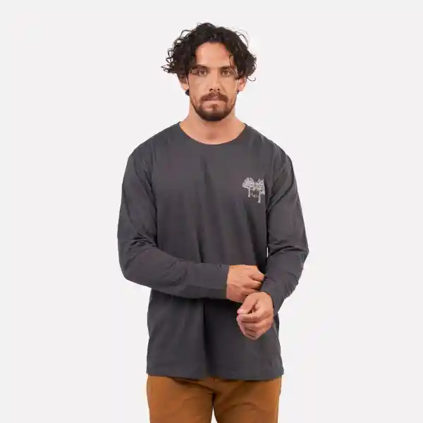 Polera Manga Larga Hombre L Coihue Gris Atakama Outdoor