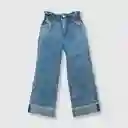 Jean Ancho de Niña Light Denim Talla 4A Colloky