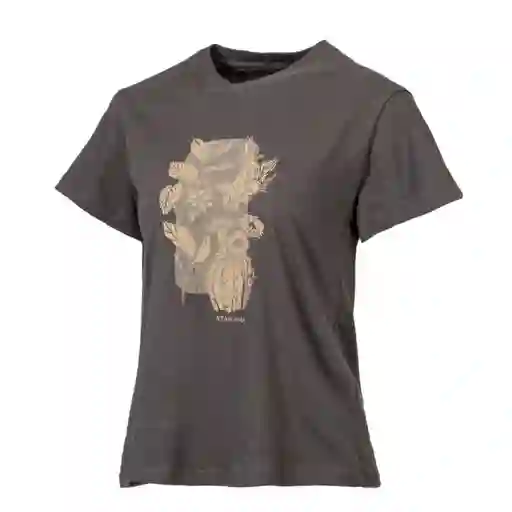 Polera Manga Corta Mujer Flora Gris S Atakama Outdoor