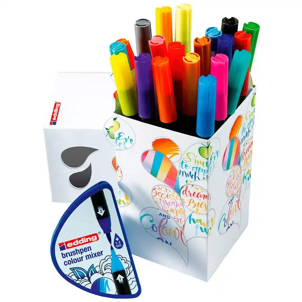 Rotuladores Brush Pen Mezcaldores De Color Edding