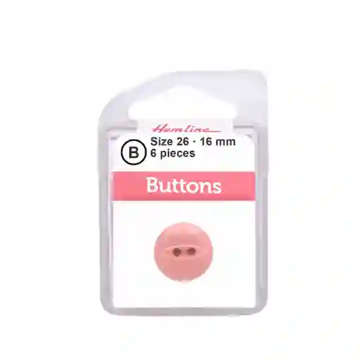 Botón Plástico Ojo De Pez Rosado 16mm 6 D Hb00426.15 16mm 6