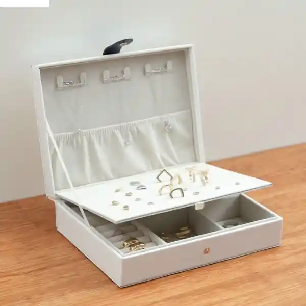 Organizador de Joyas Bicolor Minimalista Azul y Blanco Miniso