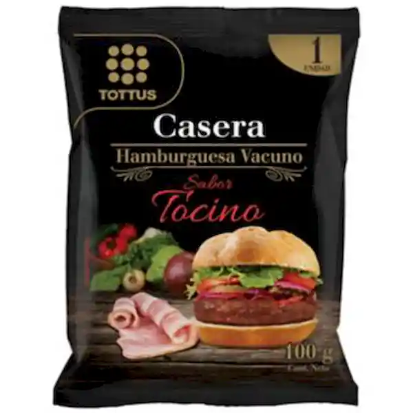 Tottus Hamburguesa Casera Sab. Tocino