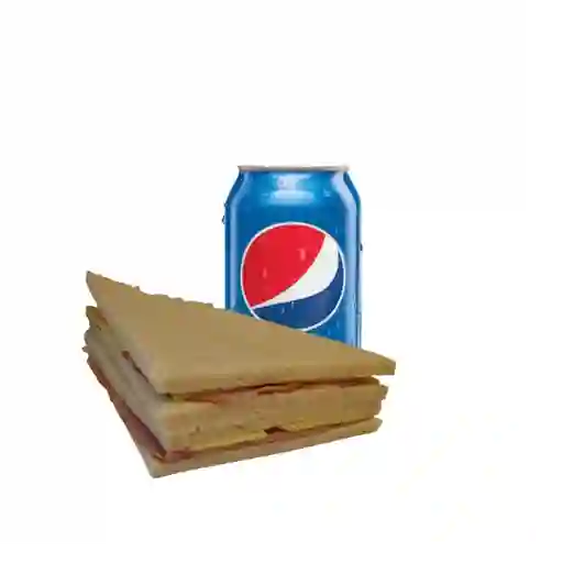 Miga jamón y queso + bebida en lata