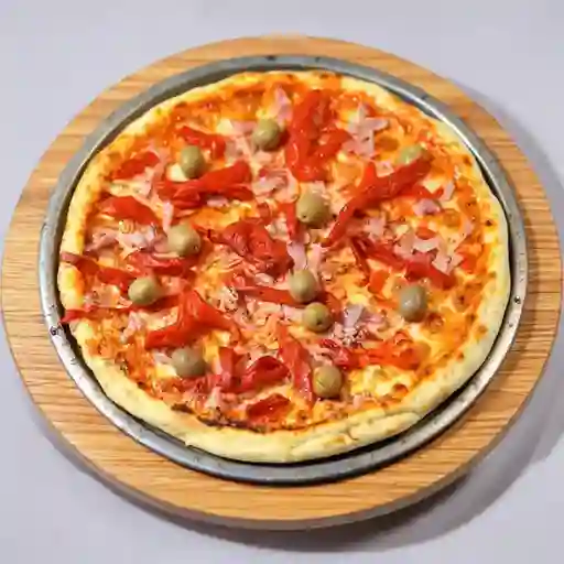 Pizza Jamón y Morrones