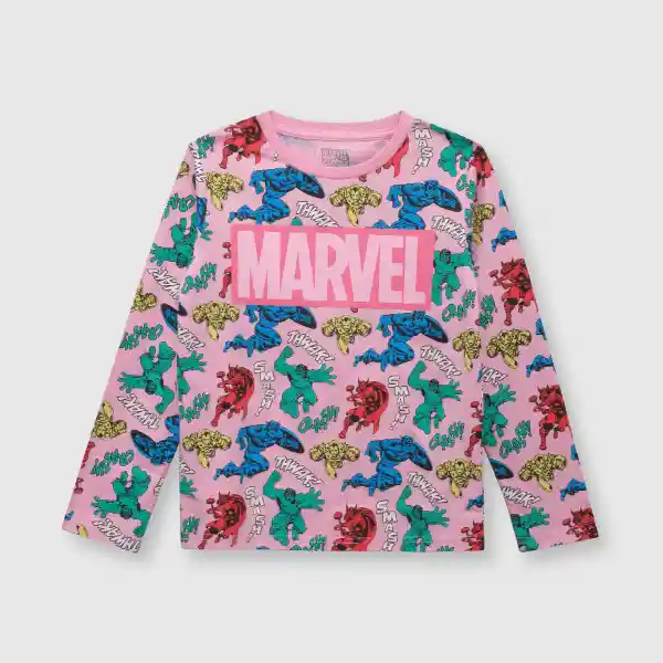 Pijama de Algodón Marvel de Niña Rosado Talla 12A Colloky