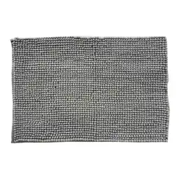 Piso De Baño Krea Shaggy Microfibra 40X60Cm Gris Medio