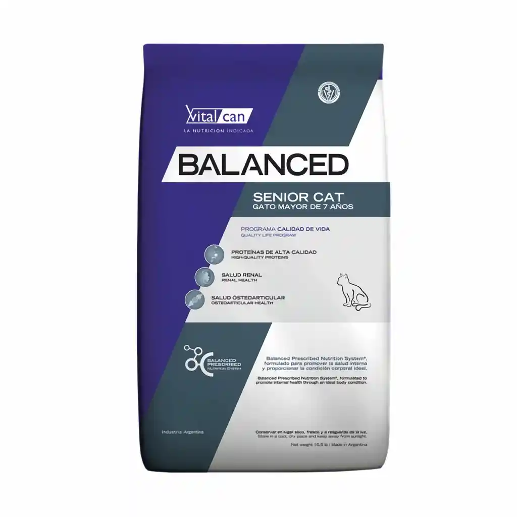 Balanced Alimento Para Gato Adulto Senior 7.5 Kg