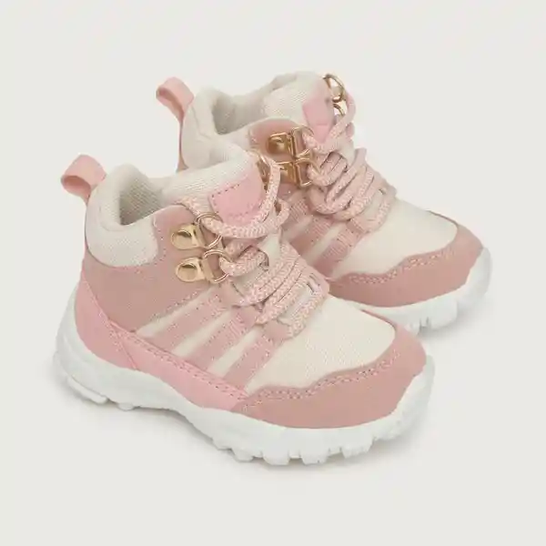 Botines Outdoor Cordón de Niña Rosado Talla 22 Opaline