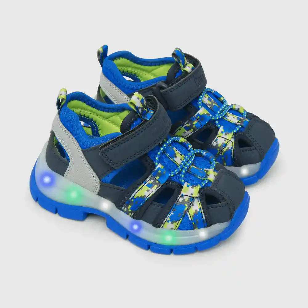 Sandalias Con Luces De Niño Azul Talla 27