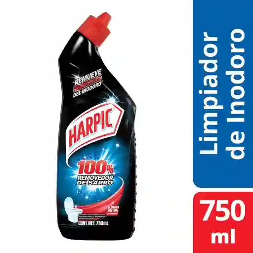 Harpic Gel Limpiador Desinfectante para Inodoros 100% Removedor de Sarro 750ml