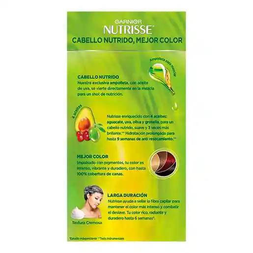 Garnier-Nutrisse Tinte Permanente Para Cabello Ébano Negro 10