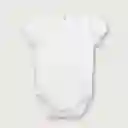 Body Manga Corta Globo De Niña Blanco Talla Rn