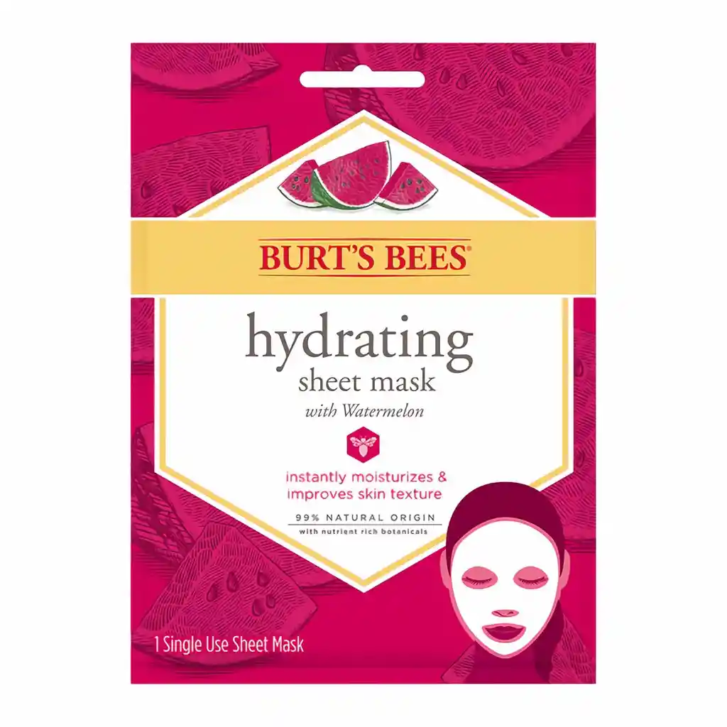 Burts Bees Mascarilla Facial De Tela Hidratante Con Sandia