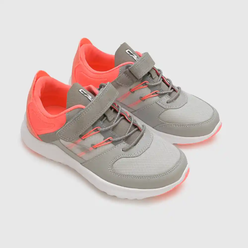 Zapatillas Deportivas Niña Gris Con Fucsia Talla 34