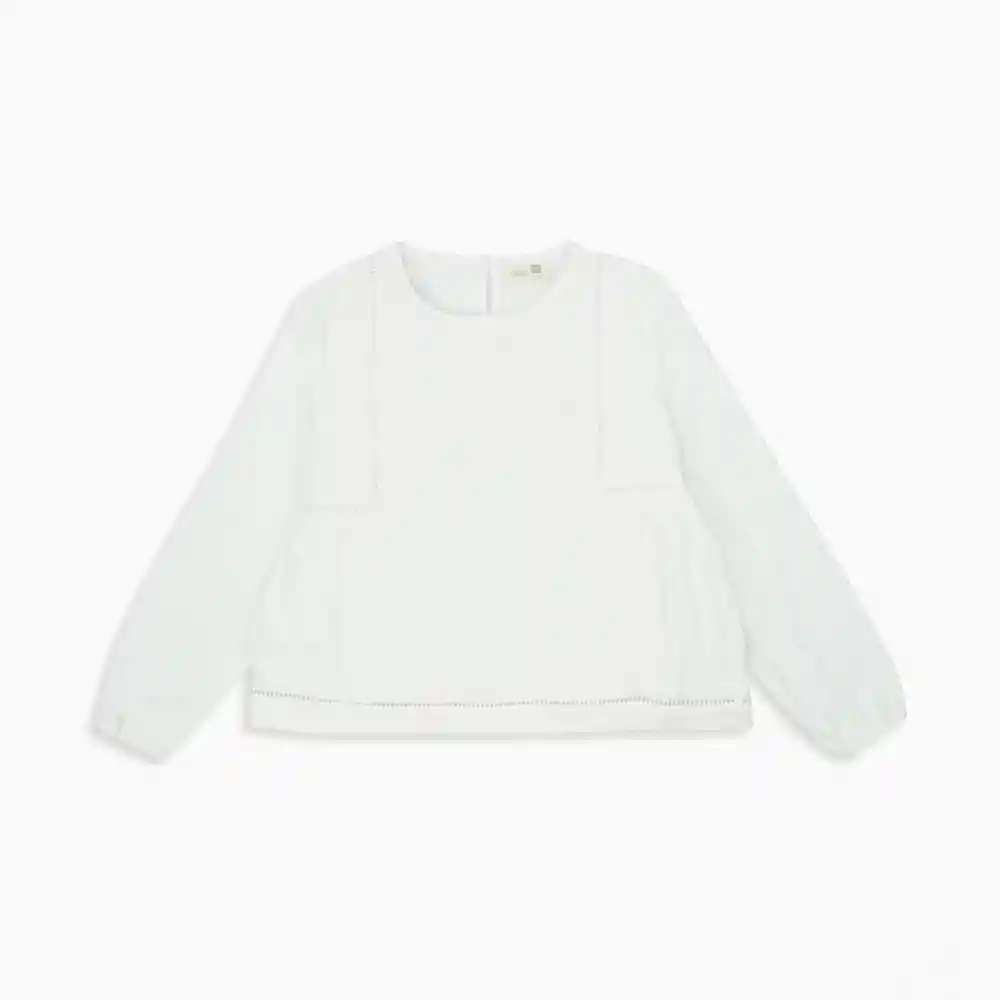 Blusa Para Niña Romantica Blanca Talla 6a