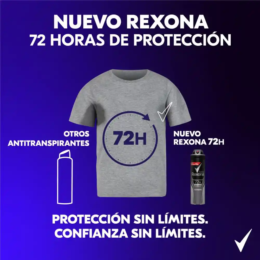 Rexona Desodorante para Hombre 72 Horas en Aerosol