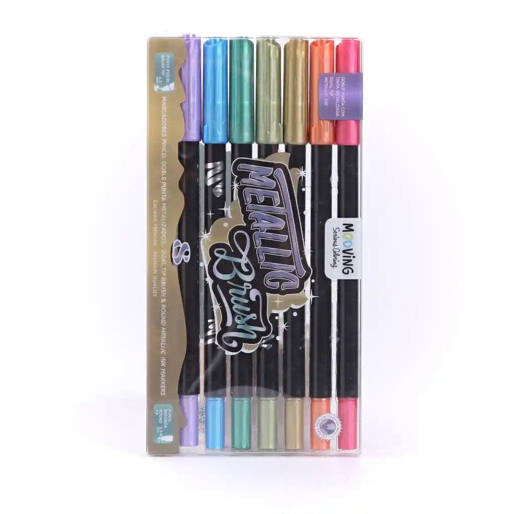 Mooving Marcador Coloring Doble Pince Metal