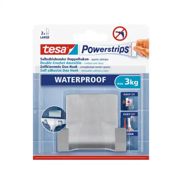 Tesa Gancho Autoadhesivo Powerstrips Duo Metal Grande