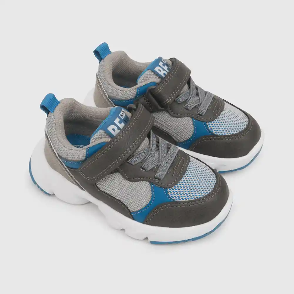 Zapatillas Urbanas Tipo Chunky Para Niño Gris Talla 24