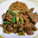 Carne Mongoliano con Arroz Especial