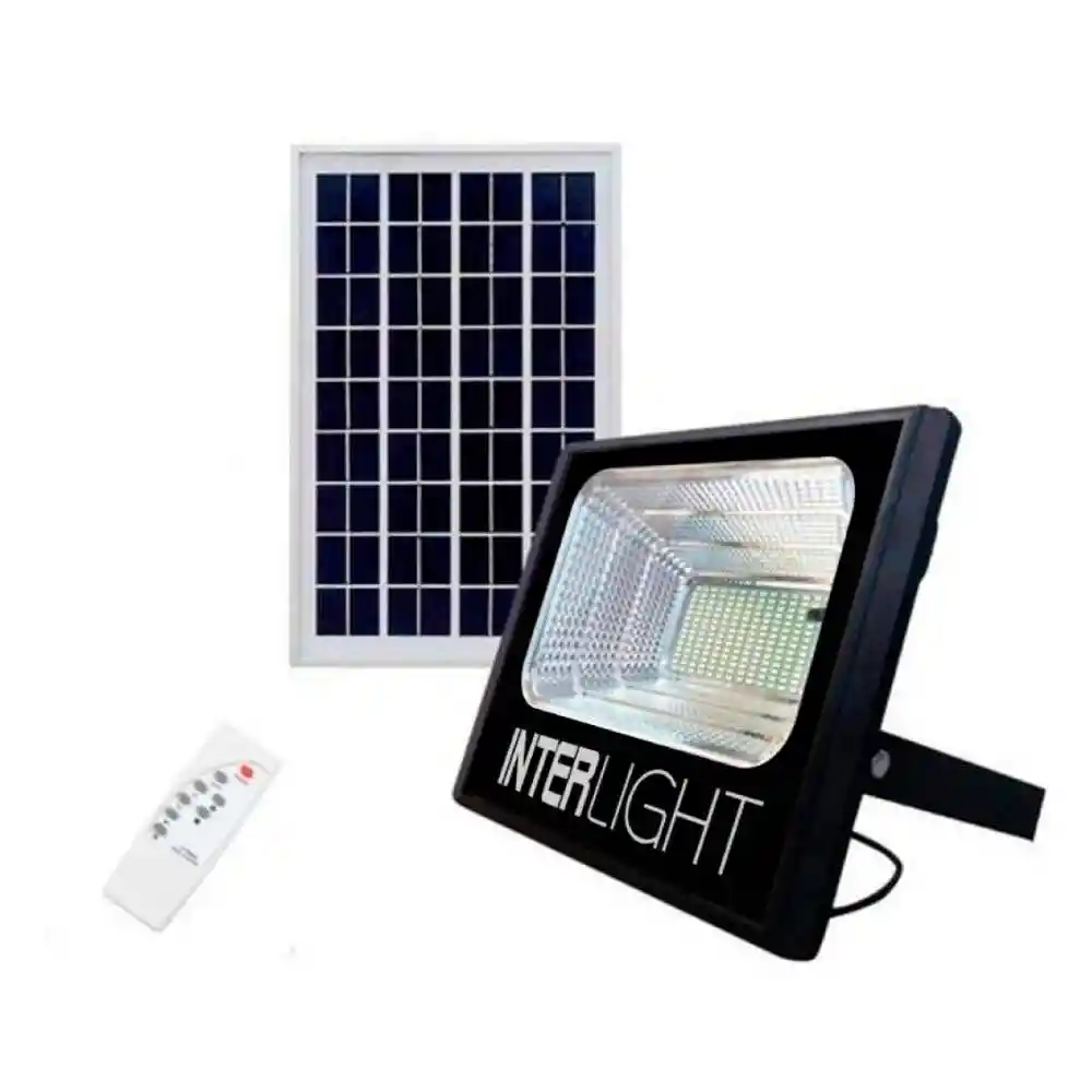 Proyector Led Solar 25w + Panel Solar Interlight