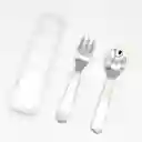 Miniso Kit de Tenedor y Cuchara Blanco