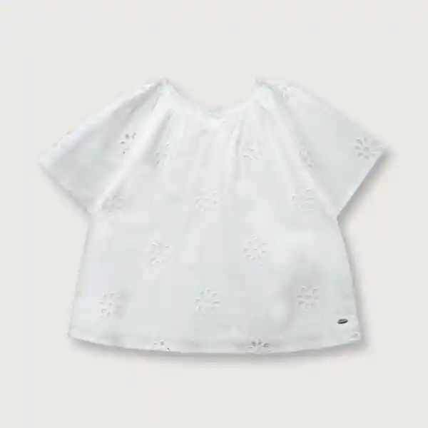 Blusa Broderie de Niña Off White Talla 3A Opaline