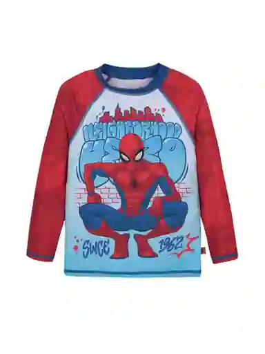Spider-Man Polera Manga Larga uv Niño Rojo 10 V26