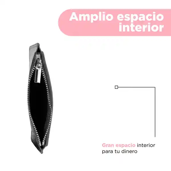 Monedero Negro Brillante Miniso