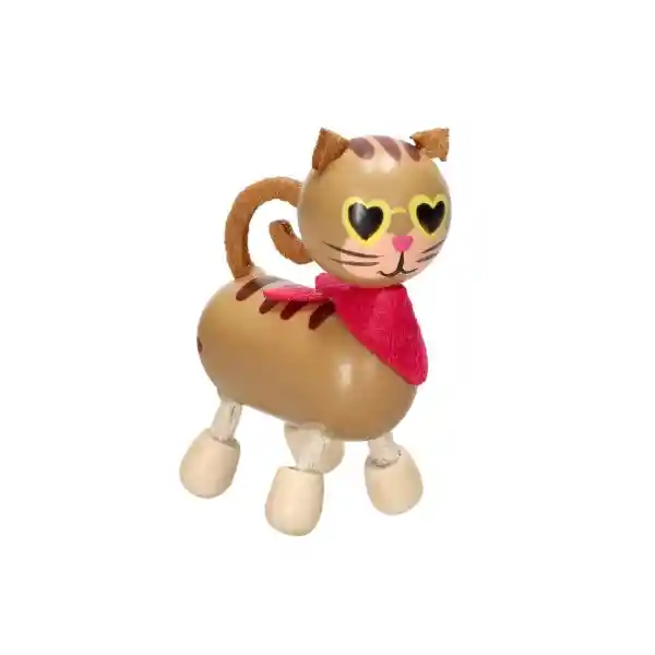 Figura Animal Gatito de Madera Castilá Casaideas