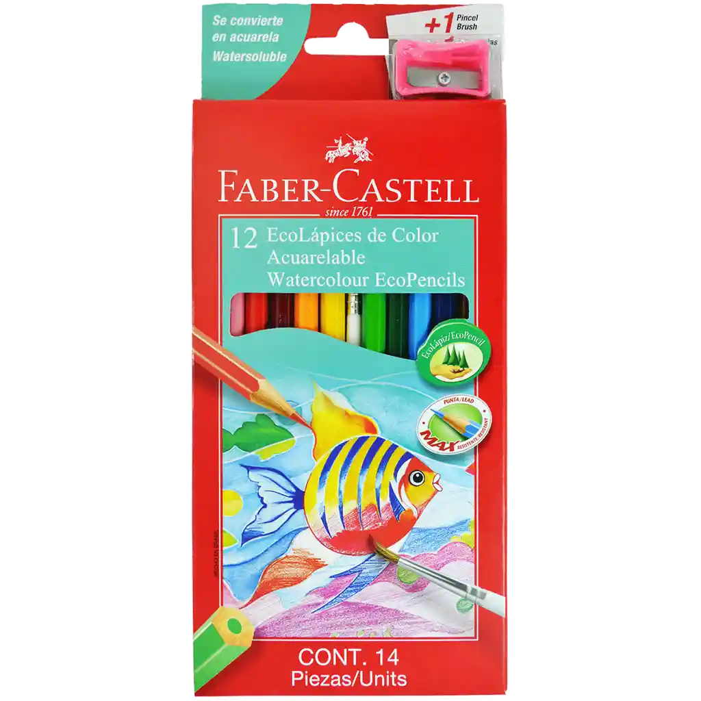 Lapices de Colores Acuarelables Faber-Castell 12 Coloresd635