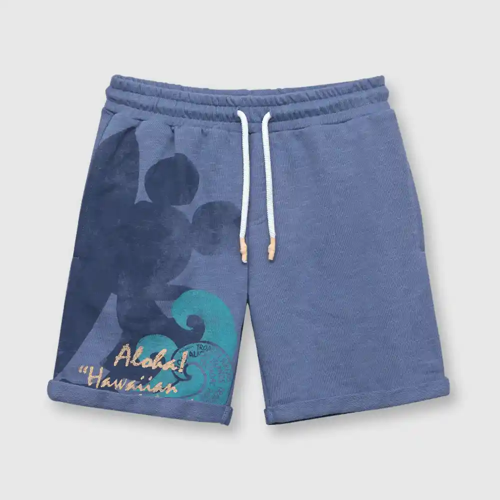 Bermuda Mickey De Niño Azul Talla 10a