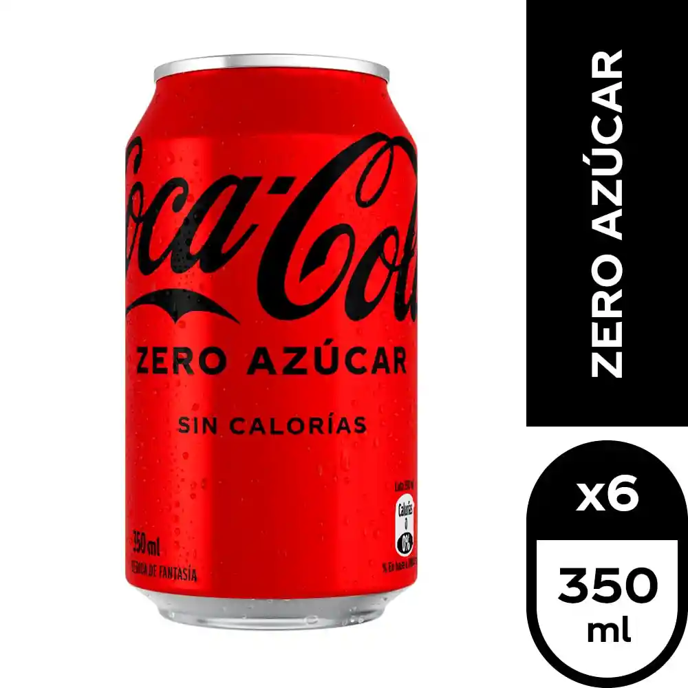 Coca-Cola Gaseosa Sin Azúcar 350 mL x 6 Und