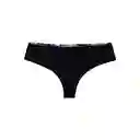 Bikini Tanga Reversible Tiro Alto Estampado Flores Negro T. M Samia