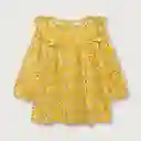 Vestido Con Vuelo y Manga Globo de Niña Amarillo T.18M Opaline