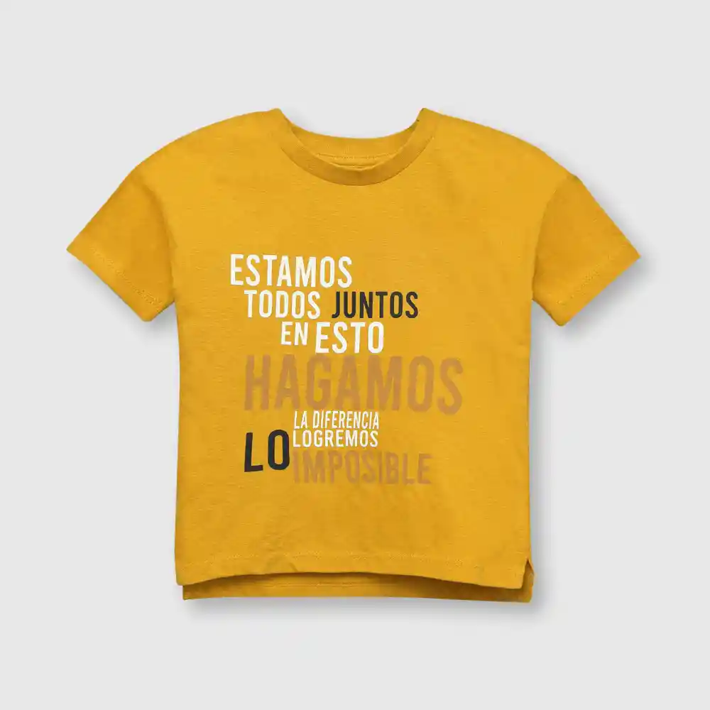 Polera Reciclada De Bebé Niño Mostaza Talla 24m
