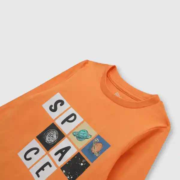 Polera Space de Bebé Niño Orange/Naranjo Talla 24M Colloky