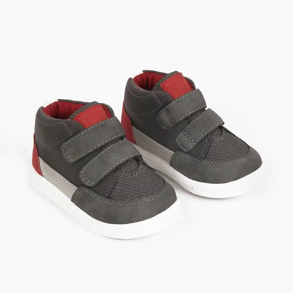 Botines De Bloque Para Niño Gris Talla 18