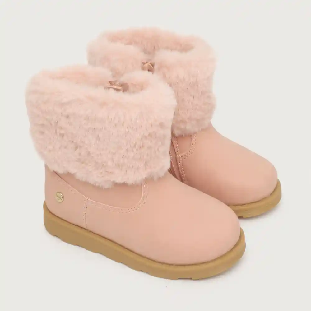 Botas Niña Con Pelo Rosado Talla 18
