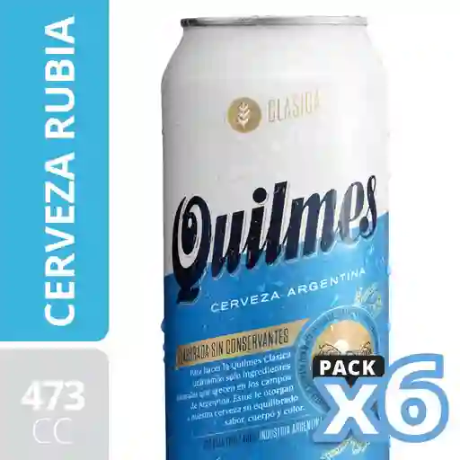 2 x Pack 6 un Cerveza Clasica Quilmes Lata 473 cc