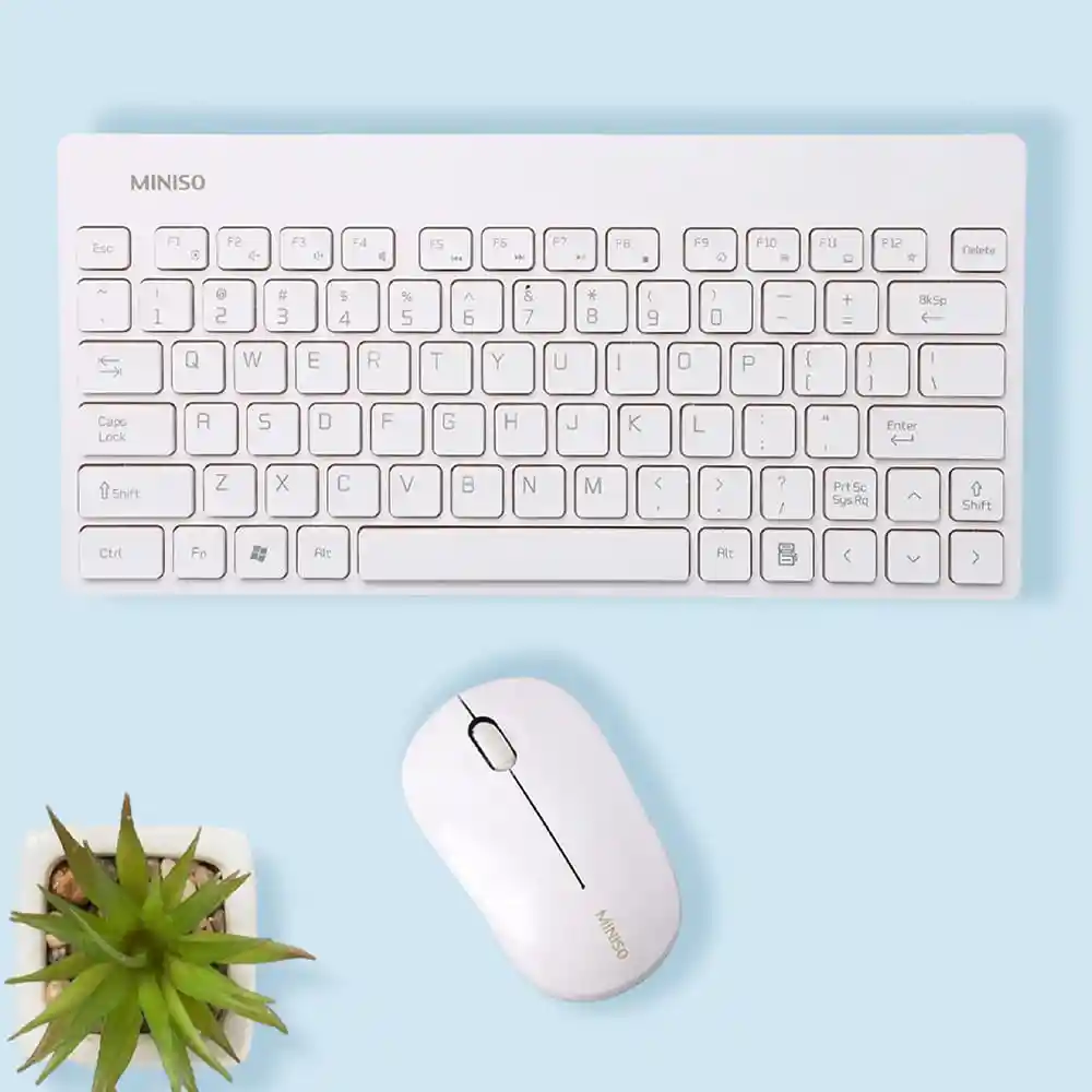 Miniso Set De Teclado Y Raton Inalambrico Blanco/gris