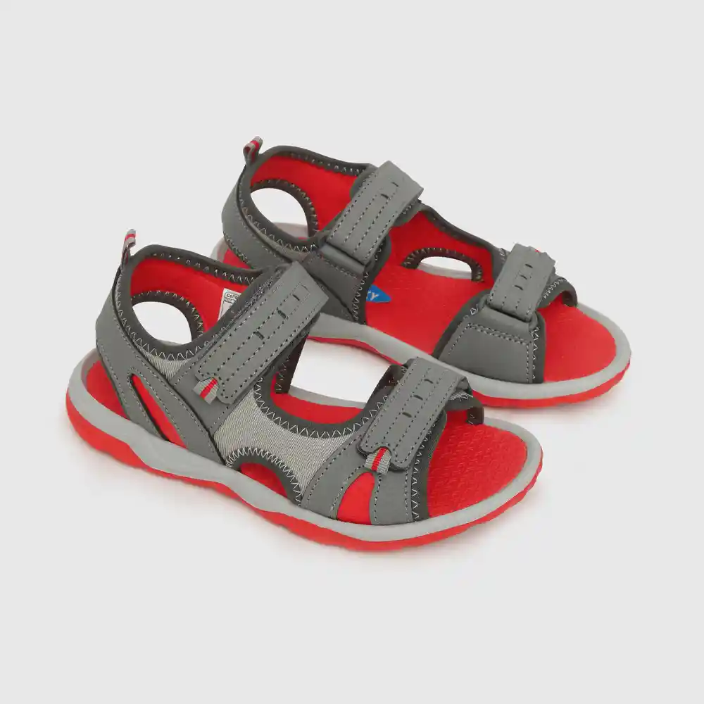 Sandalias Aqua De Niño Gris Y Rojo Talla 29