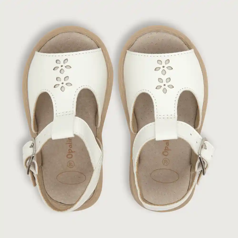 Sandalias Flores De Niña Blanca Talla 24
